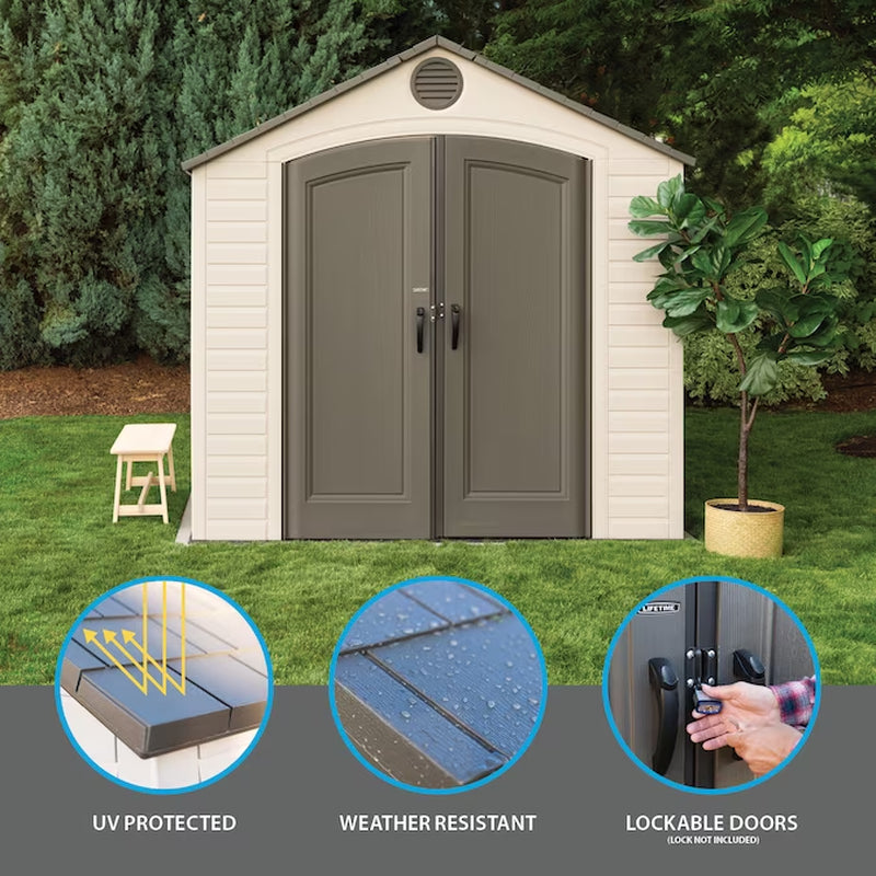 8-Ft X 12-Ft Brown Gable Roof Plastic Resin Storage Shed
