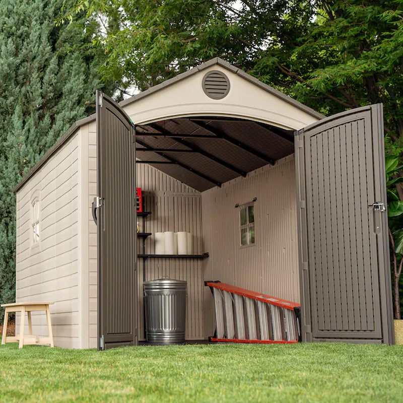 8-Ft X 12-Ft Brown Gable Roof Plastic Resin Storage Shed