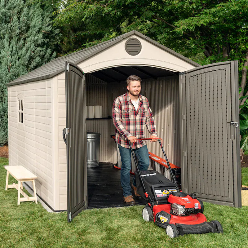 8-Ft X 12-Ft Brown Gable Roof Plastic Resin Storage Shed
