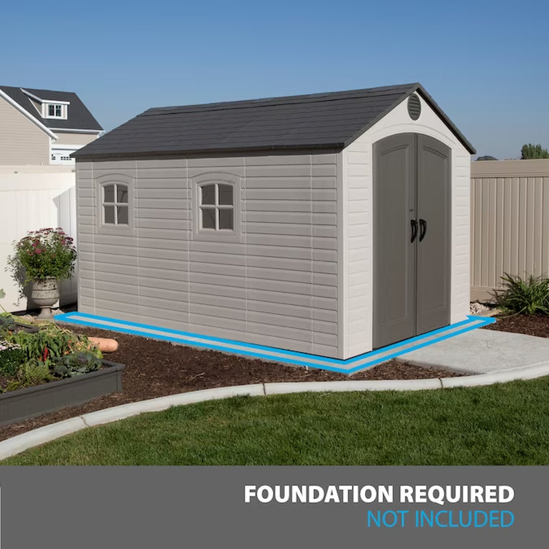 8-Ft X 12-Ft Brown Gable Roof Plastic Resin Storage Shed
