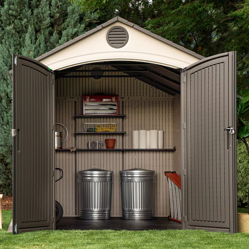 8-Ft X 12-Ft Brown Gable Roof Plastic Resin Storage Shed