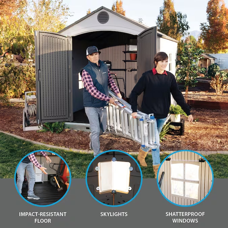 8-Ft X 12-Ft Brown Gable Roof Plastic Resin Storage Shed